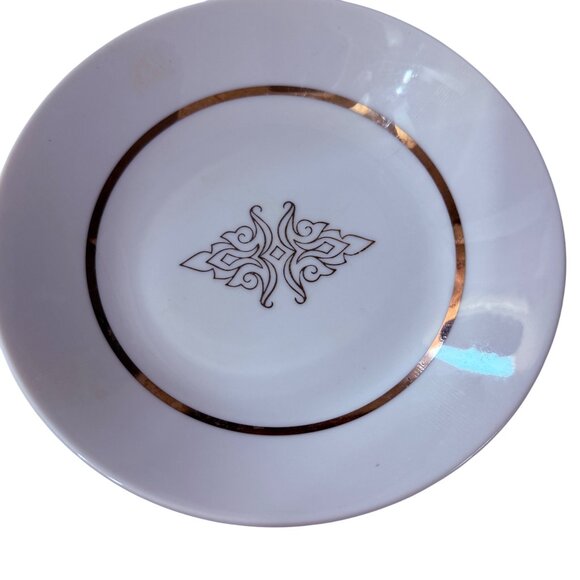 Bronzik Holt-Howard Japan 5 salad/soup bowls white with gold decoration 7.5” MCM - Picture 4 of 7